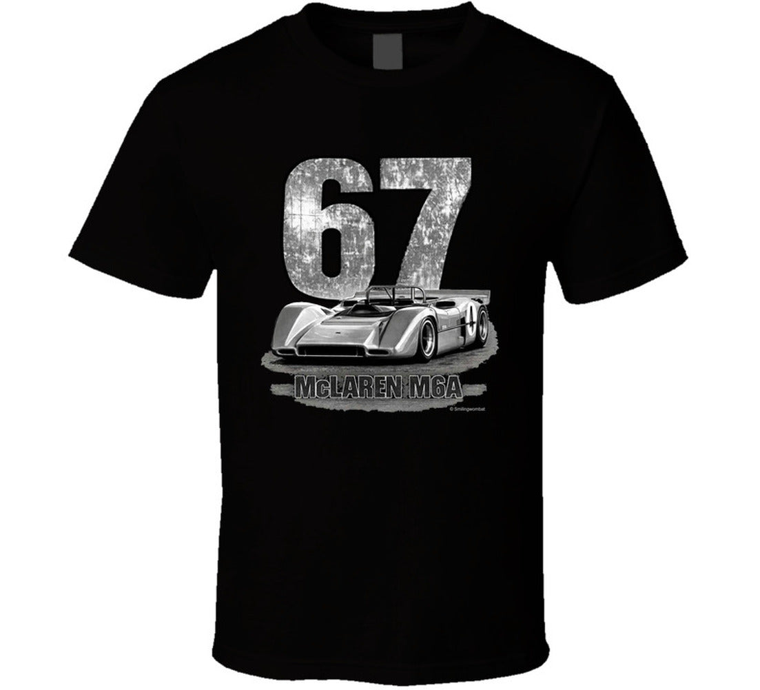 1967 McLaren M6A Can-Am vintage distressed graphic t-shirt in black