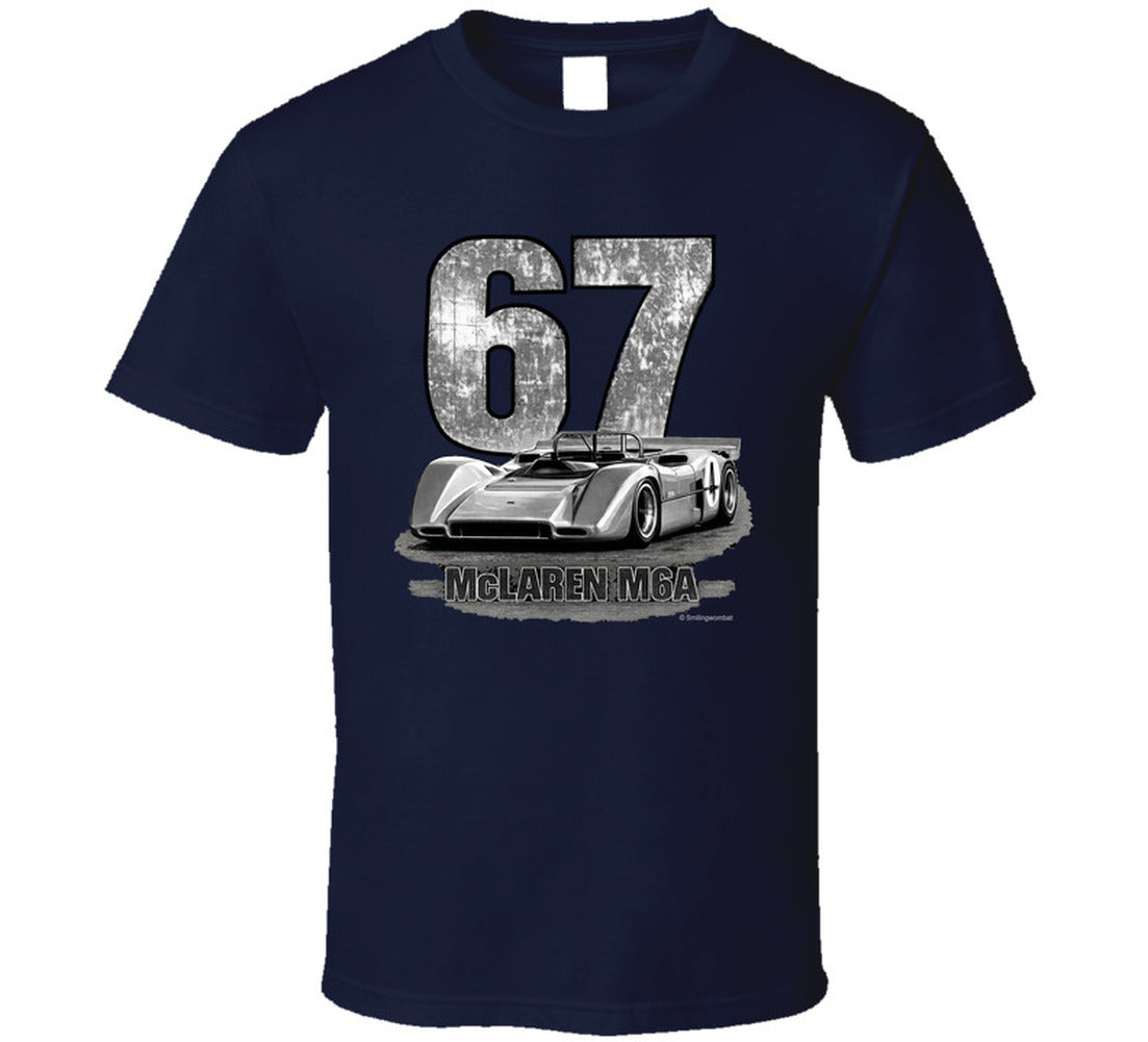 1967 McLaren M6A Can-Am vintage distressed graphic t-shirt in navy