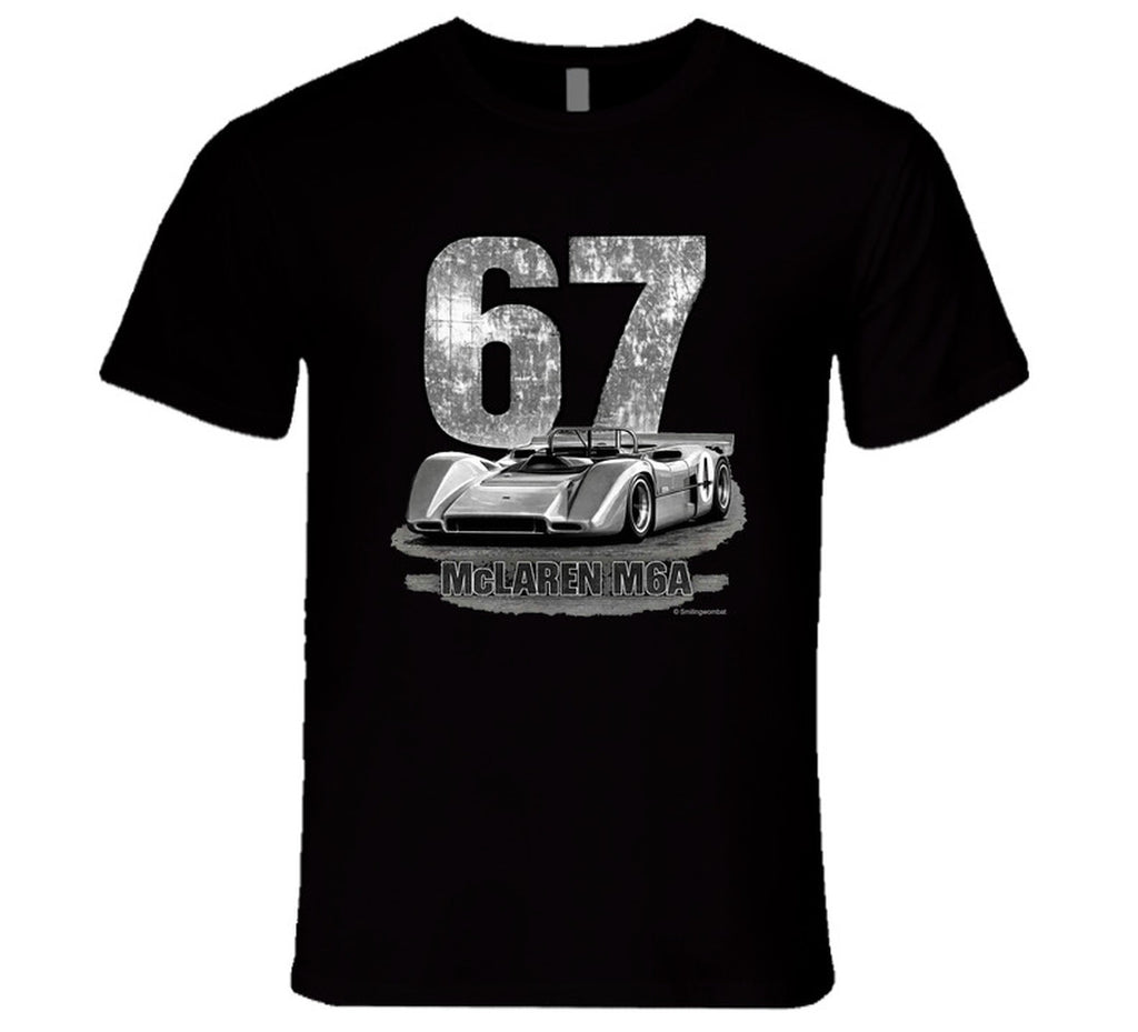 1967 McLaren M6A Can-Am vintage distressed graphic t-shirt in black