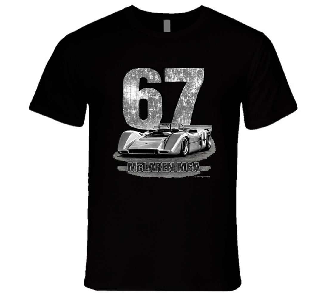 1967 McLaren M6A Can-Am vintage distressed graphic t-shirt in black