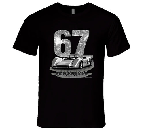 1967 McLaren M6A Can-Am vintage distressed graphic t-shirt in black