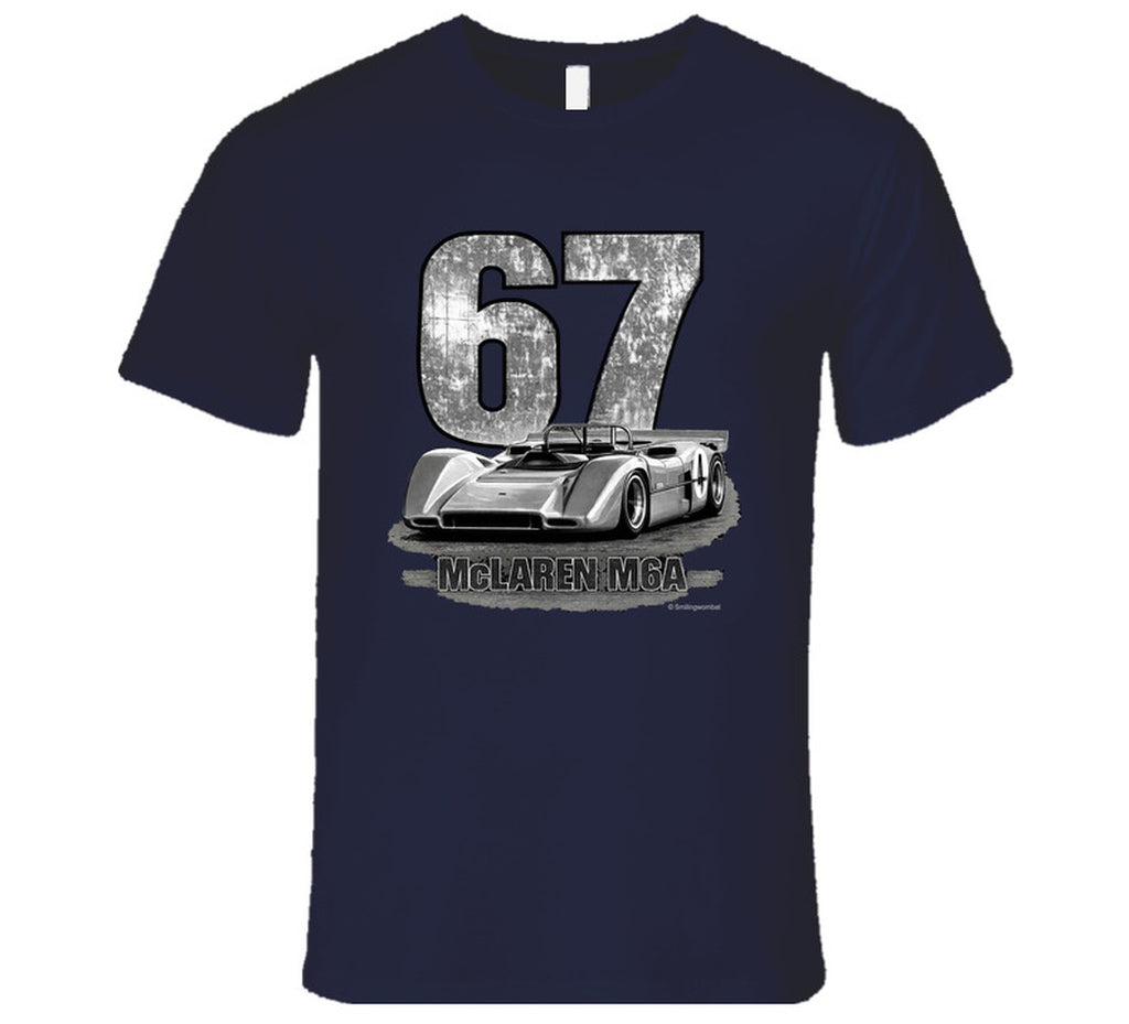 1967 McLaren M6A Can-Am vintage distressed graphic t-shirt in navy