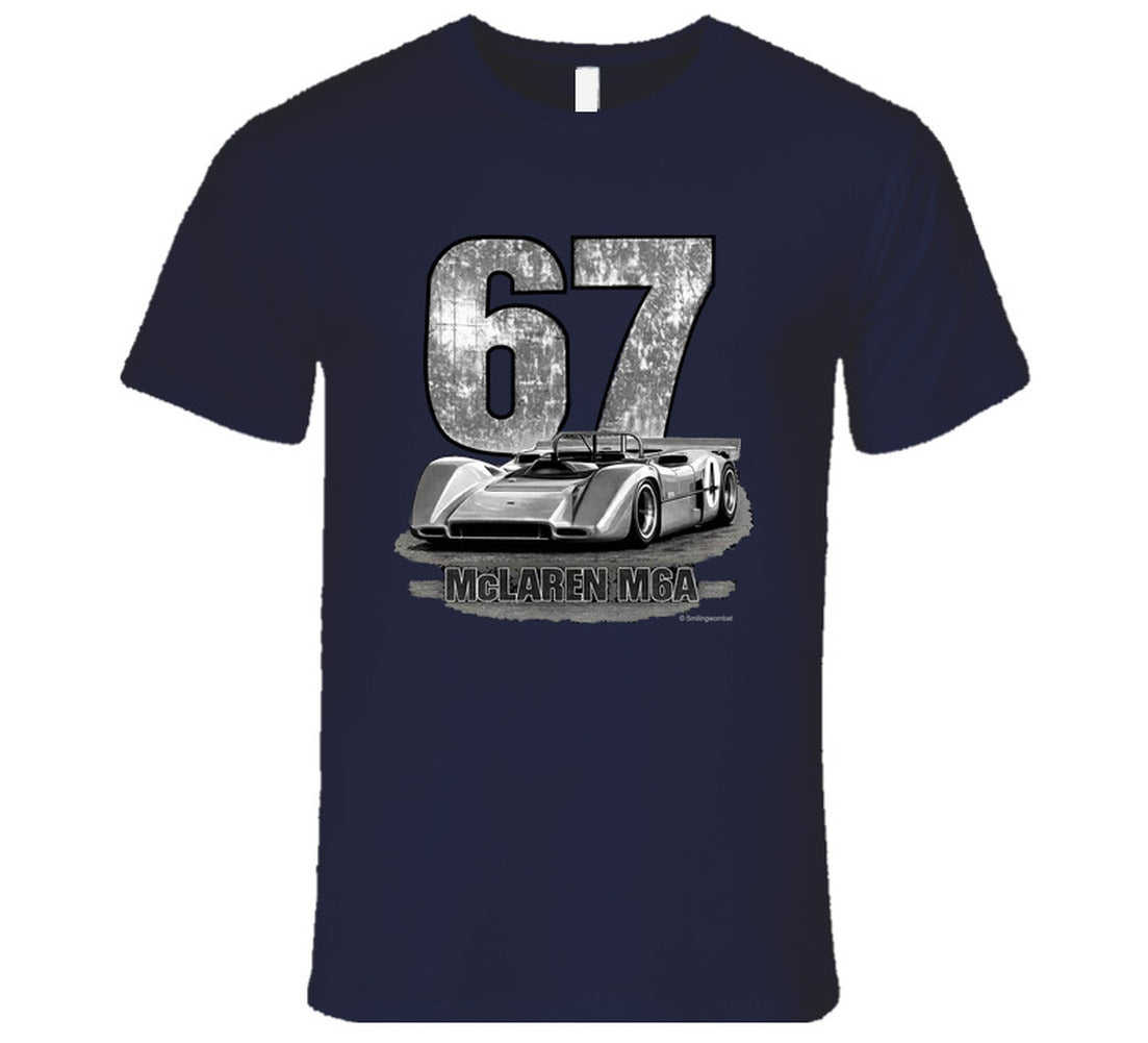 1967 McLaren M6A Can-Am vintage distressed graphic t-shirt in navy