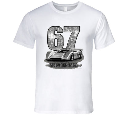 1967 McLaren M6A Can-Am vintage distressed graphic t-shirt in white