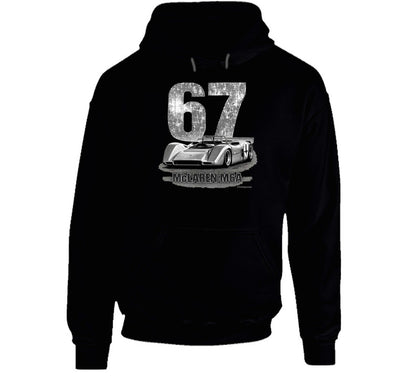 1967 McLaren M6A Can-Am vintage distressed graphic hoodie in black