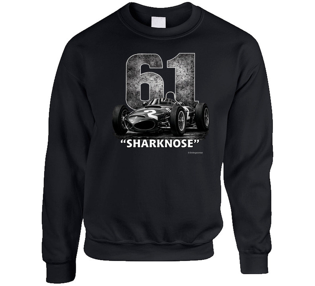 1961 Ferrari Sharknose F1 Phil Hill Champion vintage distressed graphic sweatshirt in black