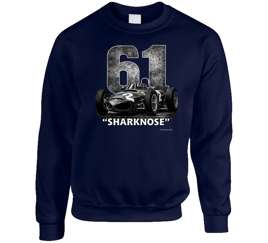 1961 Ferrari Sharknose F1 Phil Hill Champion vintage distressed graphic sweatshirt in navy