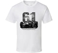 1961 Ferrari Sharknose F1 Phil Hill Champion vintage distressed graphic t-shirt in white