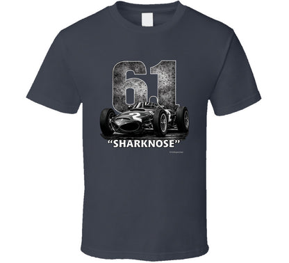 1961 Ferrari Sharknose F1 Phil Hill Champion vintage distressed graphic t-shirt in charcoal grey
