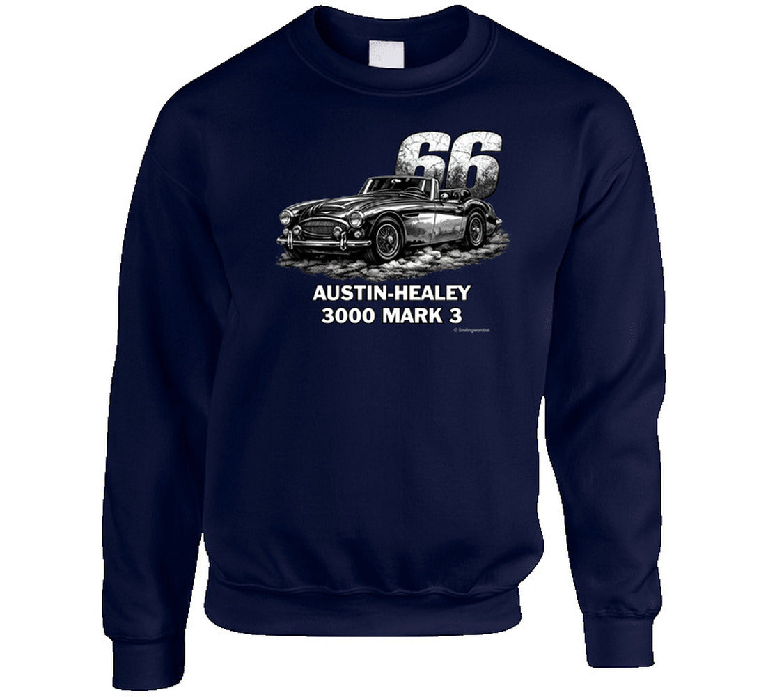 1966 Austin-Healey 3000 MK3 classic car sweatshirt in navy