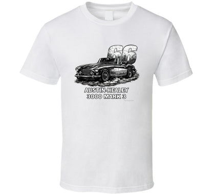1966 Austin-Healey 3000 MK3 vintage distressed graphic t-shirt in white