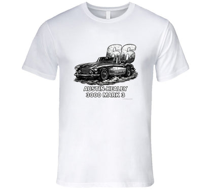 1966 Austin-Healey 3000 MK3 vintage distressed graphic t-shirt in white
