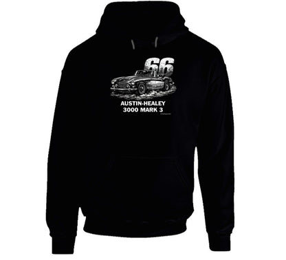 1966 Austin-Healey 3000 MK3 vintage car hoodie in black
