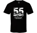 Porsche 550 Spyder bold race number 55 graphic tee in black