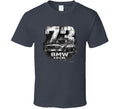 1973 BMW 3.0 CSL distressed vintage racing graphic t-shirt in charcoal grey