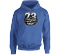 1973 BMW 3.0 CSL distressed vintage racing graphic hoodie in royal blue