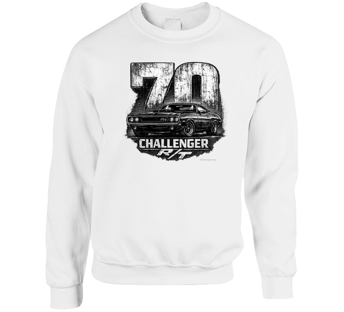 1970 Dodge Challenger R/T vintage muscle car sweatshirt in white