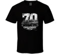 1970 Dodge Challenger R/T muscle car graphic tee in black