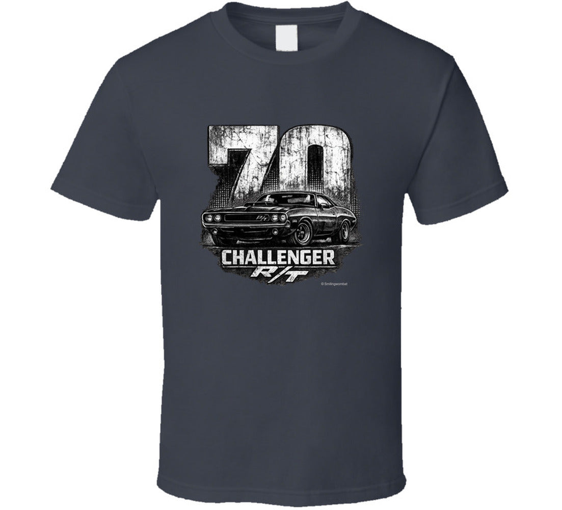 1970 Dodge Challenger R/T distressed graphic t-shirt in charcoal grey