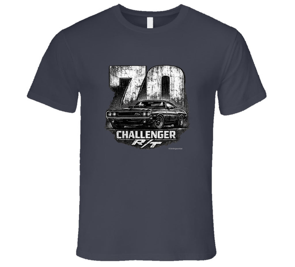 1970 Dodge Challenger R/T distressed graphic t-shirt in charcoal grey