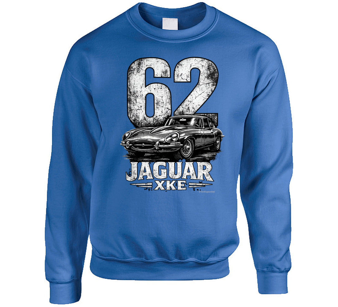 Classic Jaguar XKE graphic sweatshirt in royal blue