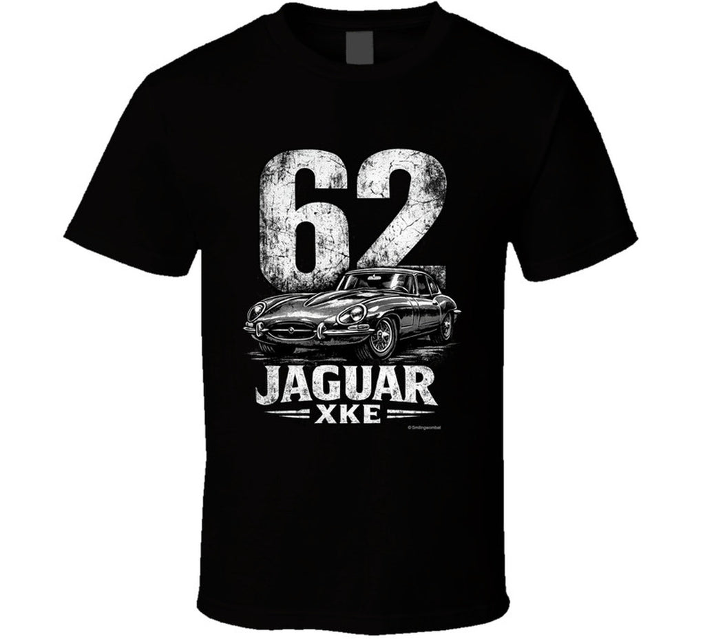 1962 Jaguar XKE retro car graphic tee in black