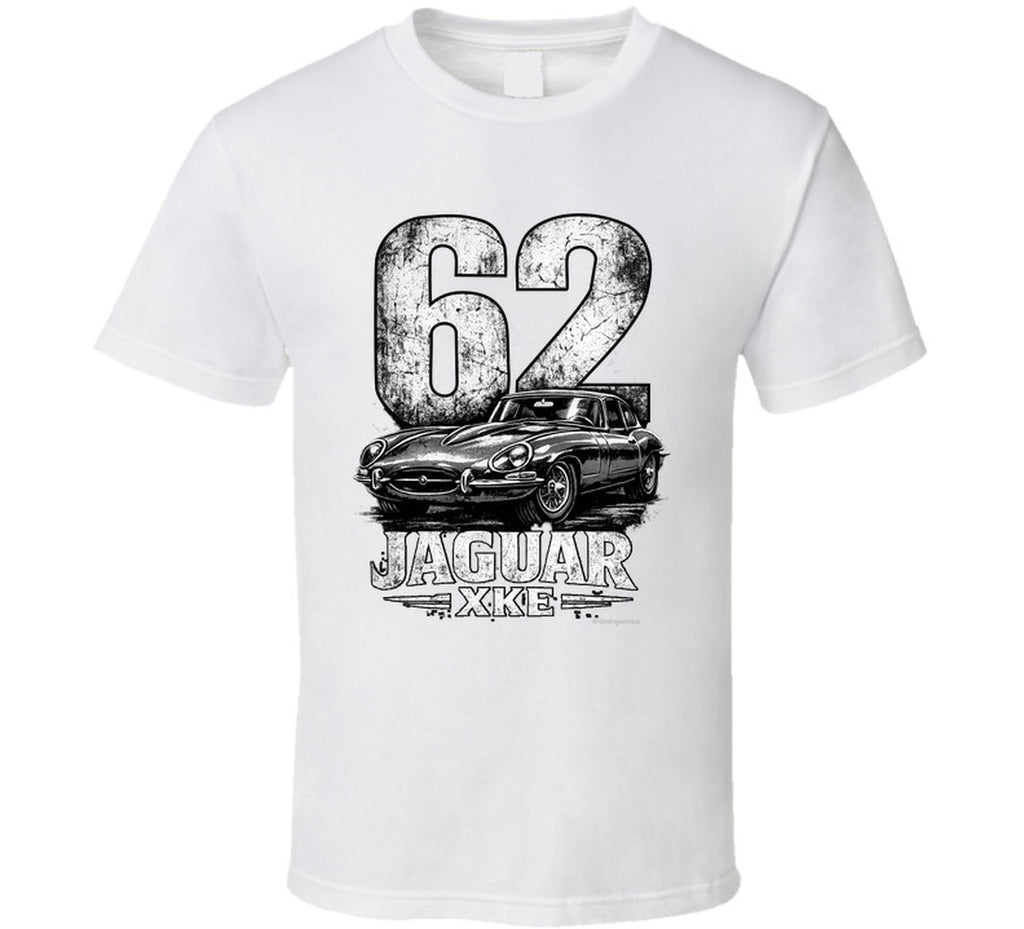 1962 Jaguar XKE vintage distressed graphic t-shirt in white
