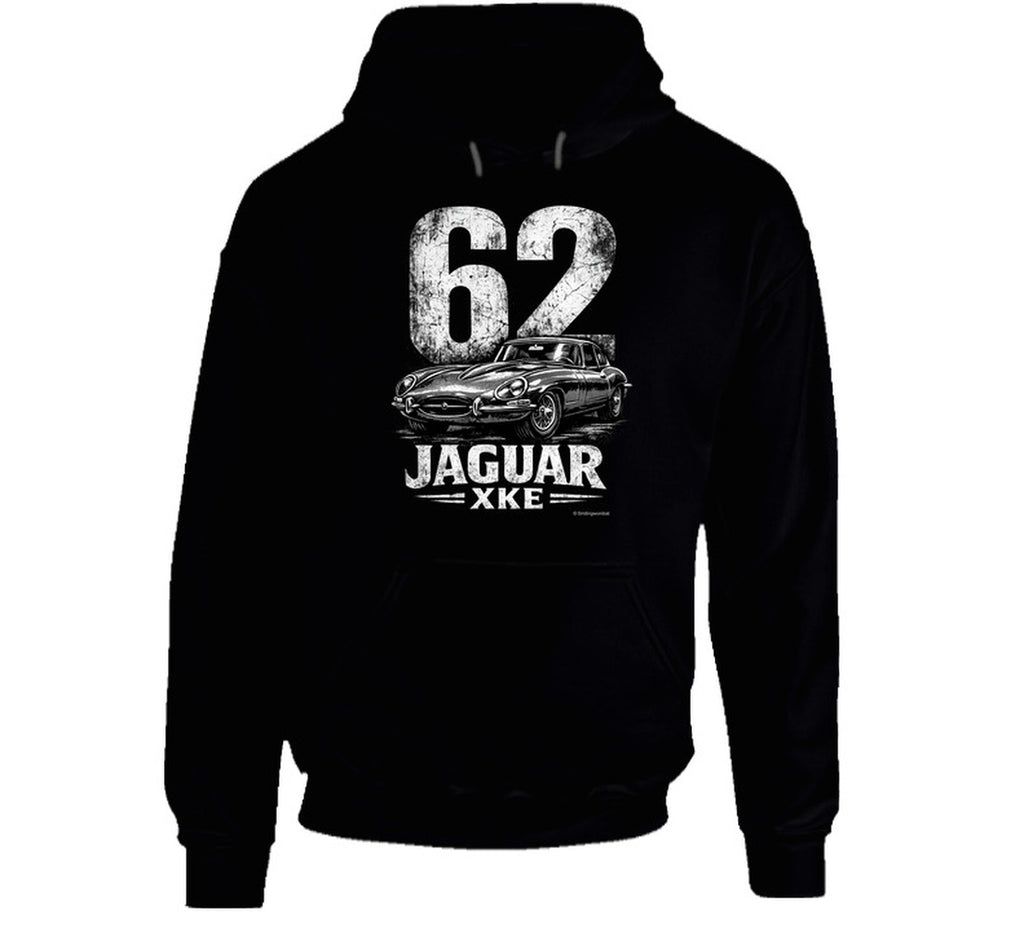 Vintage Jaguar E-Type pullover hoodie in black