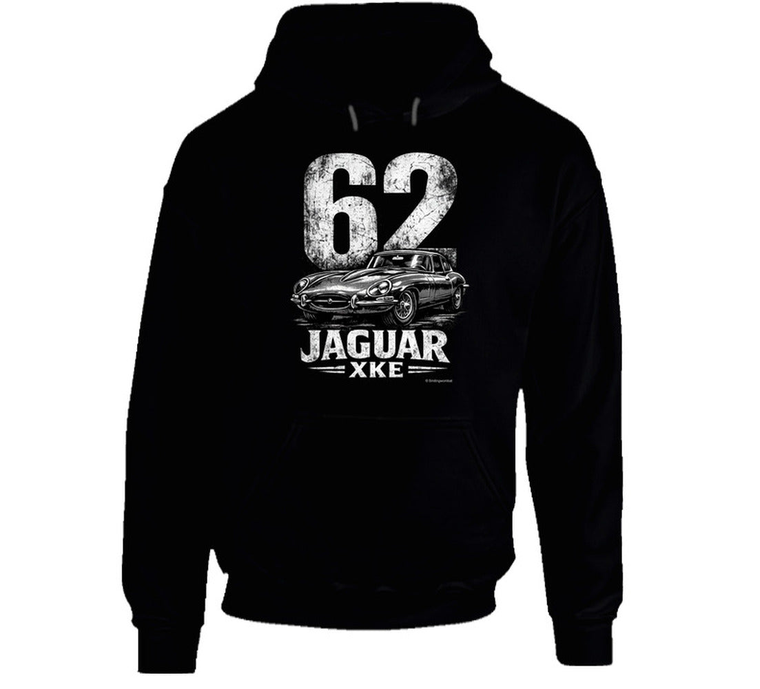Vintage Jaguar E-Type pullover hoodie in black