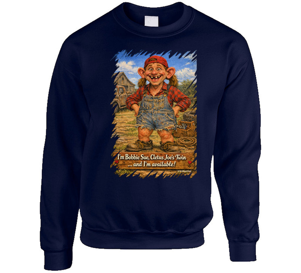 Bobbie Sue Retro Cartoon Sweatshirt in Navy – Smiling Wombat