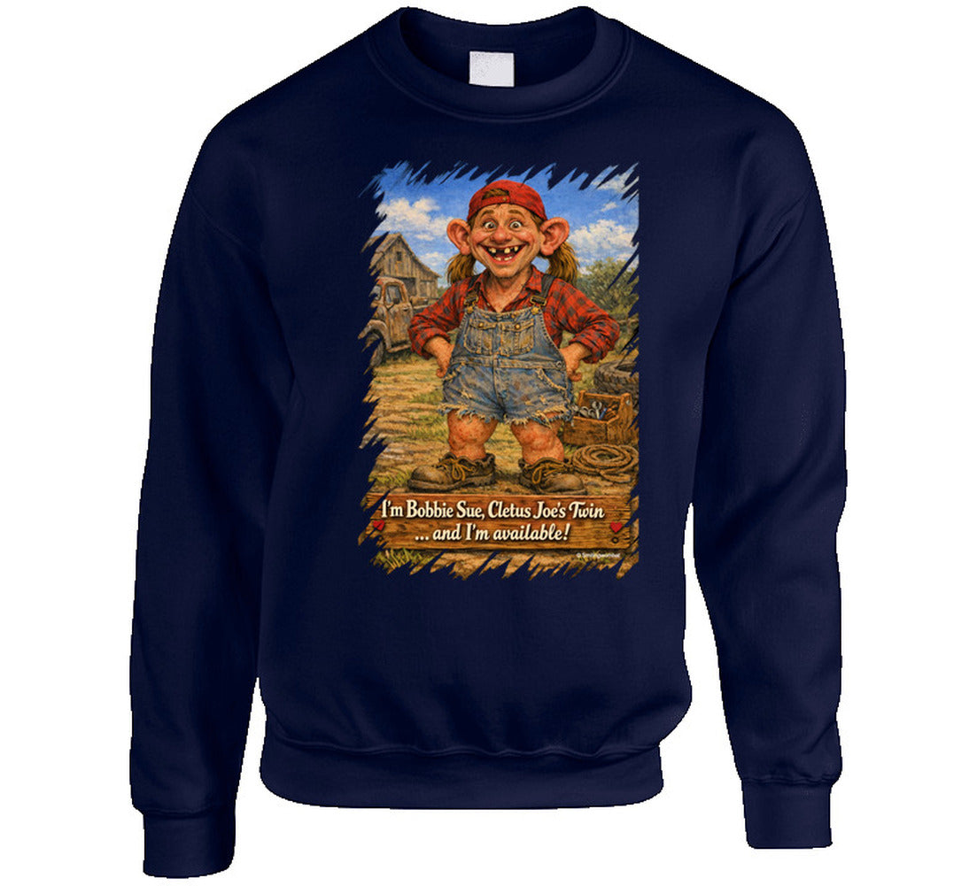 Bobbie Sue Retro Cartoon Sweatshirt in Navy – Smiling Wombat