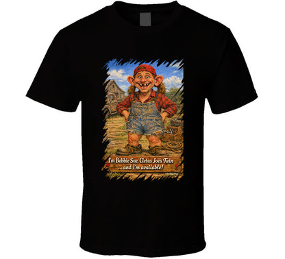 Bobbie Sue Funny Graphic T-Shirt in Black – Smiling Wombat Cletus Joe