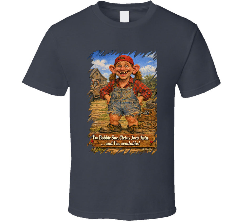 Bobbie Sue Graphic T-Shirt in Charcoal Grey – Smiling Wombat Design