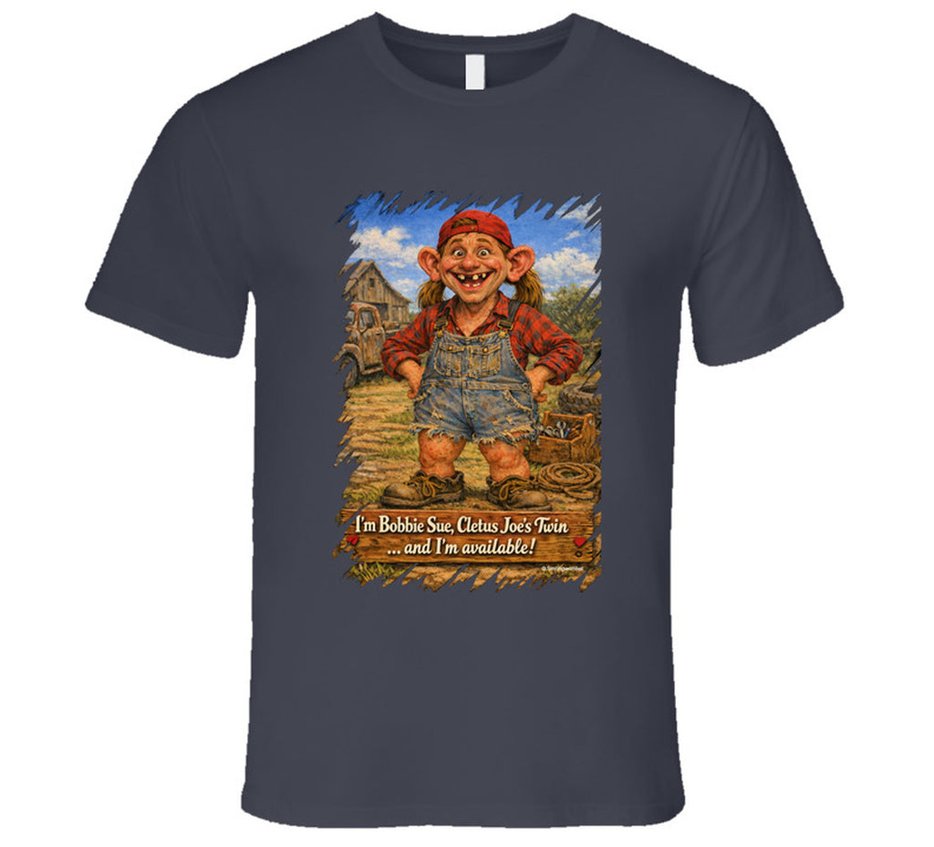 Bobbie Sue Graphic T-Shirt in Charcoal Grey – Smiling Wombat Design