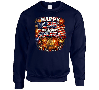 USA 250th Birthday Sweatshirt in Navy – Smiling Wombat Patriotic Apparel