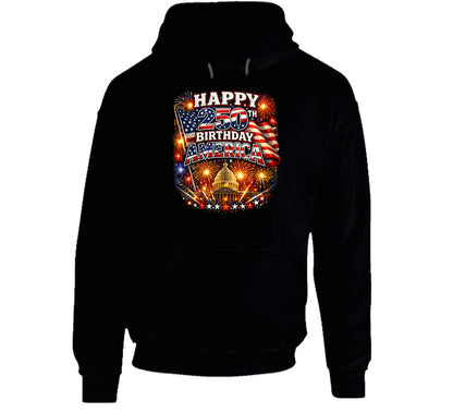 USA 250th Birthday Hoodie in Black – Smiling Wombat Patriotic Apparel