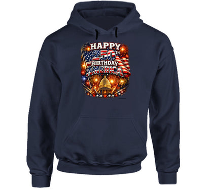 USA 250th Birthday Hoodie in Navy – Smiling Wombat Patriotic Apparel