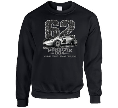 Porsche 804 F1 distressed graphic sweatshirt in black