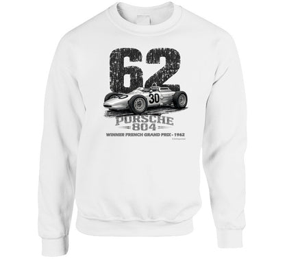 1962 Porsche 804 Formula 1 vintage racing sweatshirt in white
