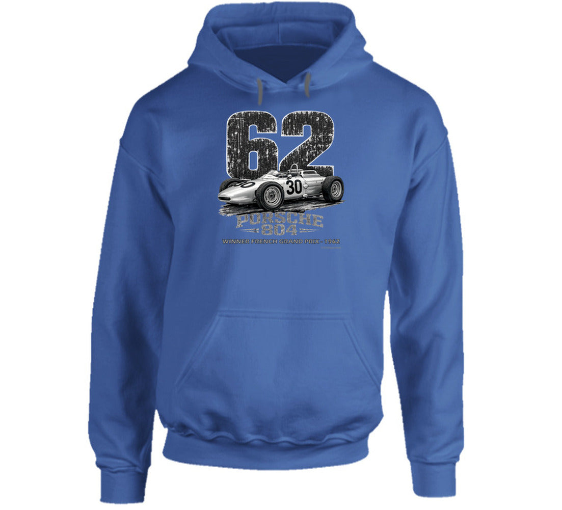 Porsche 804 retro racing hoodie in royal blue