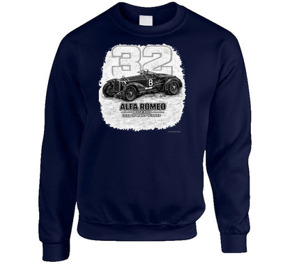 1932 Alfa Romeo classic car crewneck sweatshirt in navy