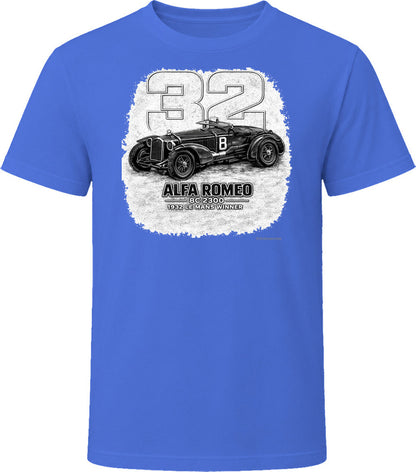1932 Alfa Romeo distressed car shirt in royal blue