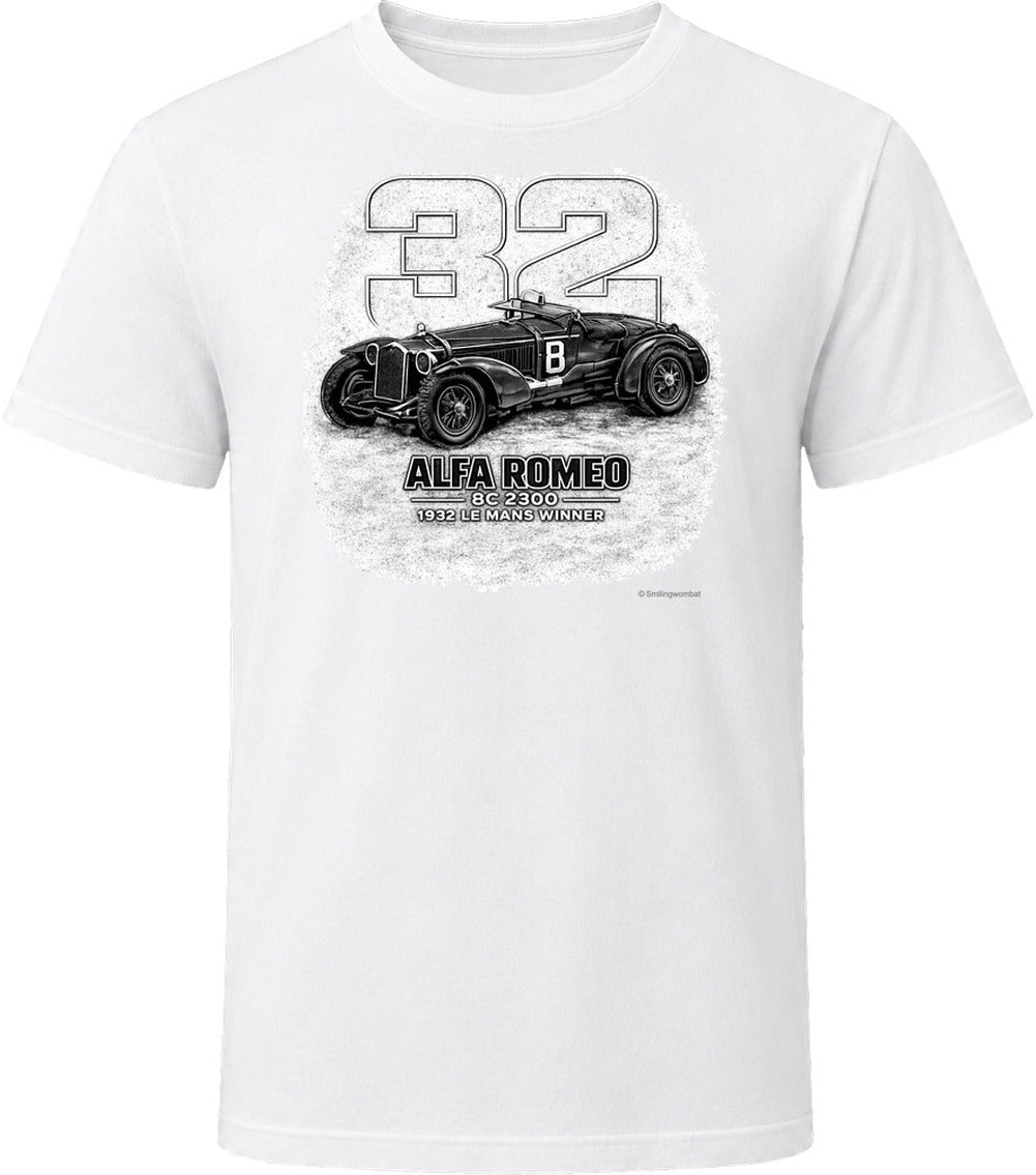 1932 Alfa Romeo vintage distressed graphic t-shirt in white