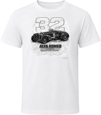 1932 Alfa Romeo vintage distressed graphic t-shirt in white