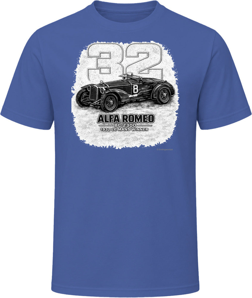 	1932 Alfa Romeo vintage racing graphic t-shirt in navy