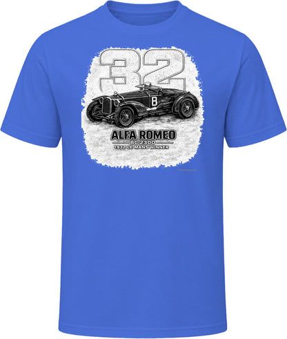 1932 Alfa Romeo distressed car shirt in royal blue