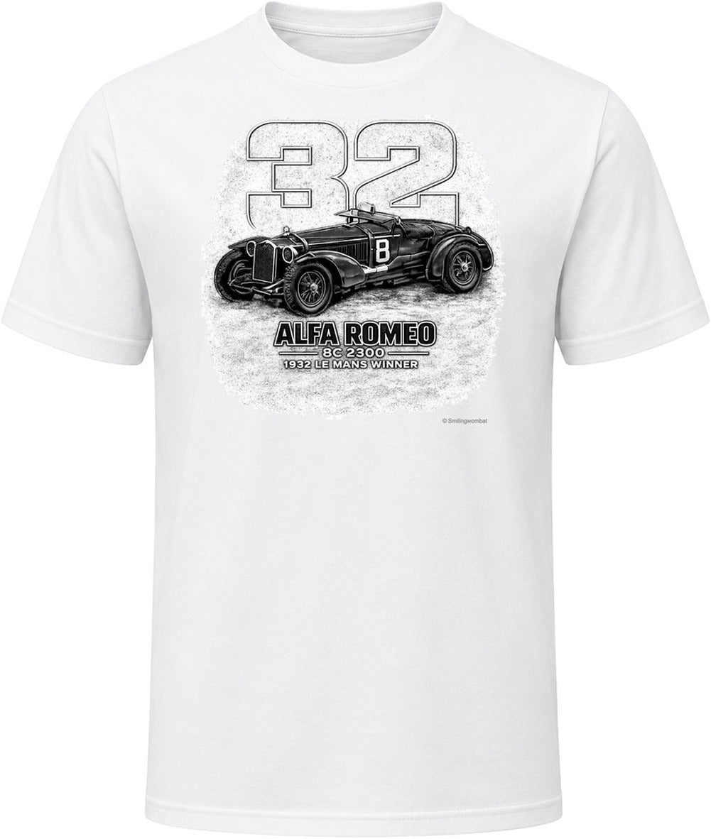 1932 Alfa Romeo vintage distressed graphic t-shirt in white