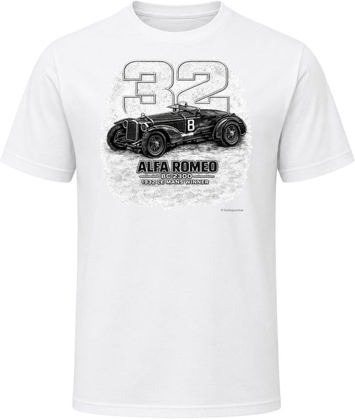 1932 Alfa Romeo vintage distressed graphic t-shirt in white