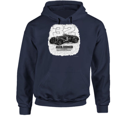 1932 Alfa Romeo classic car hoodie in navy