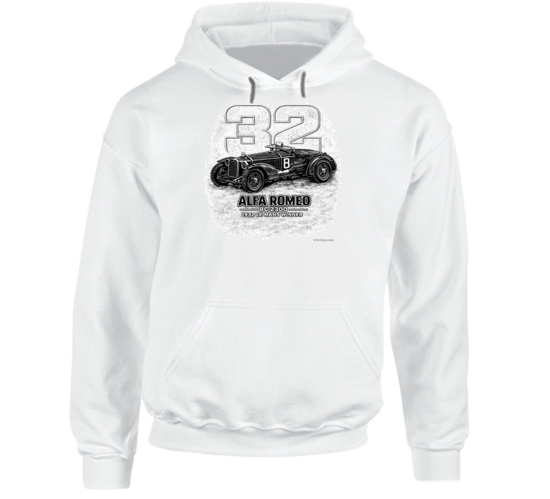 1932 Alfa Romeo vintage car hoodie in white
